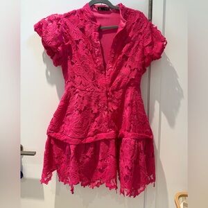 Vibrant Pink Lace Dress